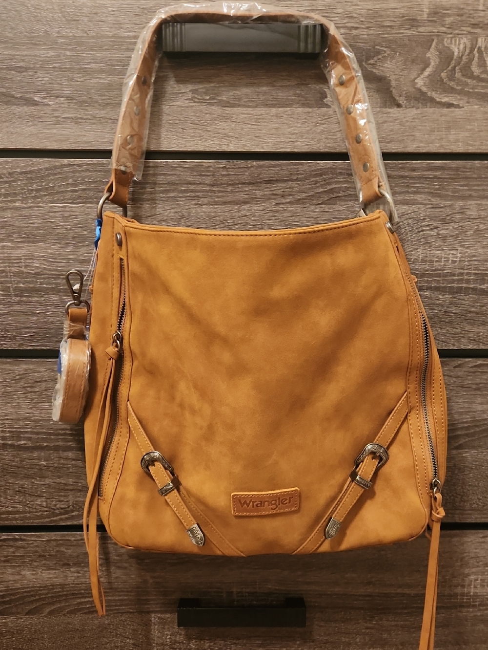 Wrangler Mustard Suede Shoulder Hobo Bag